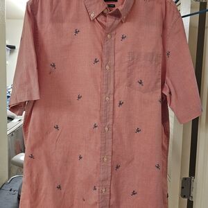 Chaps Salmon Short-Sleeve Button-Down Shirt